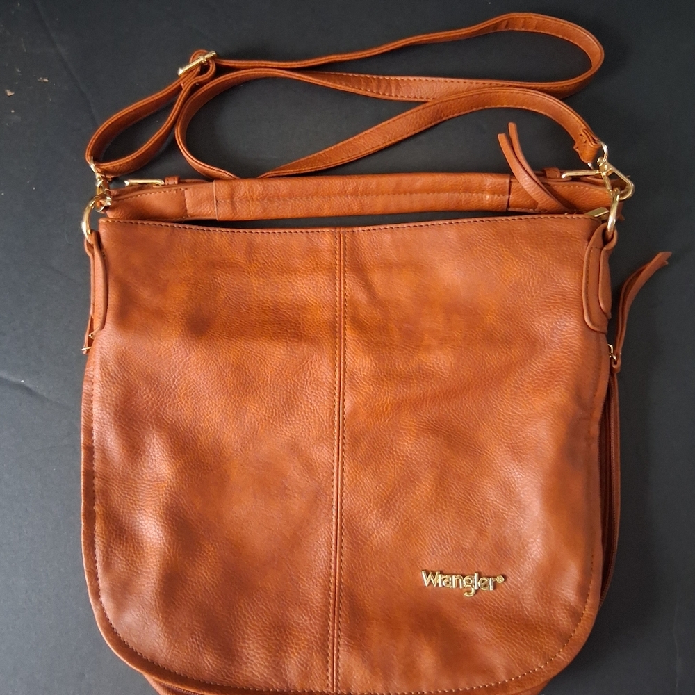 Wrangler Western Leather Crossbody Tan Bag / Shoukder Bag Purse View 4
